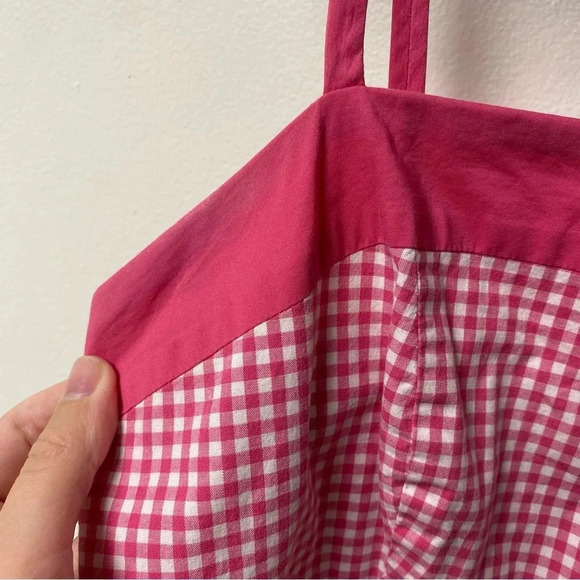 Loft Pink Y2K Checkered Gingham Spaghetti Strap Dress‎ Size 6 - Picture 3 of 5